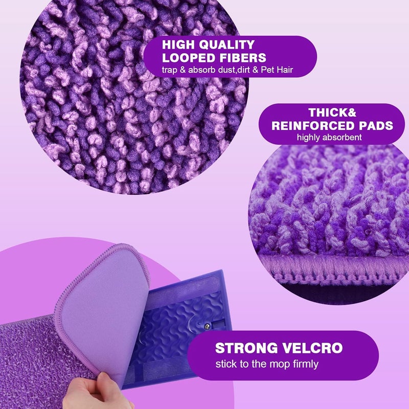 وسادات ممسحة من الألياف الدقيقة قابلة لإعادة الاستخدام من لـ Swiffer PowerMop، عبوات بديلة لوسادات الممسحة الرذاذية مقاس 13-15 بوصة، وسادات ممسحة قابلة للغسل في الغسالة بديلة لتنظيف الأرضيات متعددة الأسطح، عبوة من 8 قطع - Image 3
