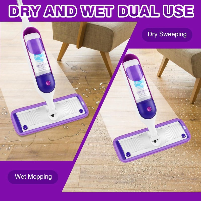 وسادات ممسحة من الألياف الدقيقة قابلة لإعادة الاستخدام من لـ Swiffer PowerMop، عبوات بديلة لوسادات الممسحة الرذاذية مقاس 13-15 بوصة، وسادات ممسحة قابلة للغسل في الغسالة بديلة لتنظيف الأرضيات متعددة الأسطح، عبوة من 8 قطع - Image 4
