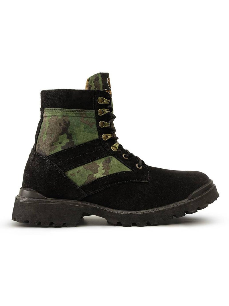 Bacca Bucci Men's Military And Tactical Boot Jungle Boots Leather Suede Speed Lace Desert Boots Combat Outdoor Tactical/Light Weight-Black, 9 - Image 3