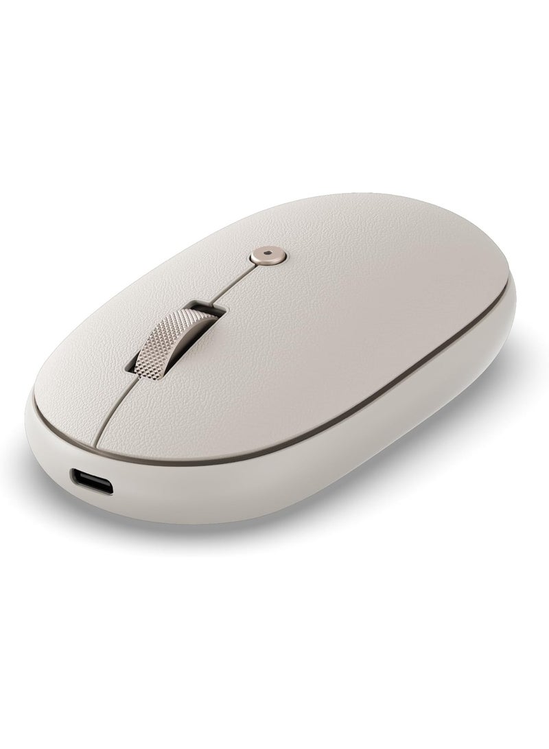 Sata OntheGo Bluetooth Mouse with USB C Rechargeable Battery, Connect up 3 Devices, Compact and Portable Wireless Mouse for Laptop, Computer, Tablet – Sand - Image 1