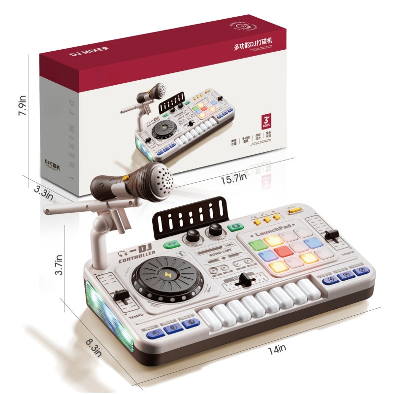 Multifunctional Bluetooth DJ player simulation can play children's beginner musical instruments with microphones educational toys - Image 4