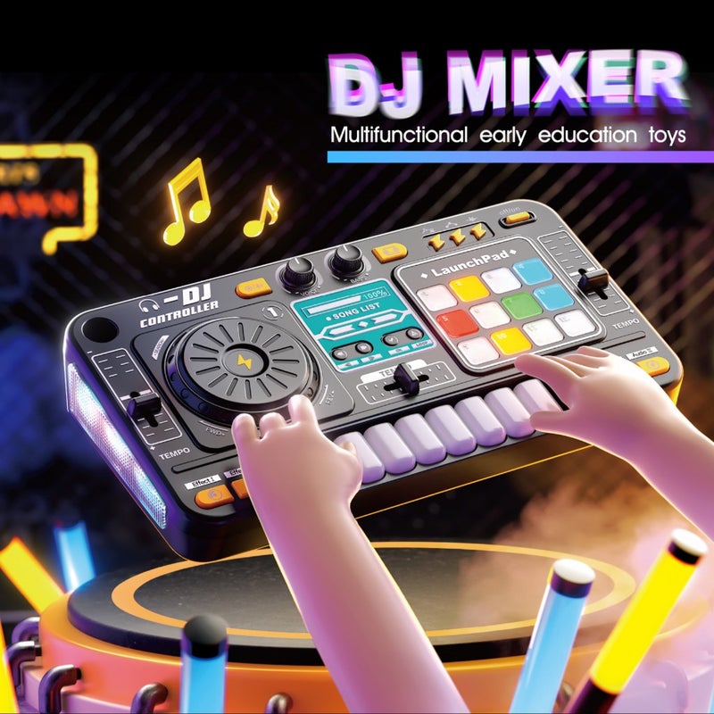 Multifunctional Bluetooth DJ player simulation can play children's beginner musical instruments with microphones educational toys - Image 5