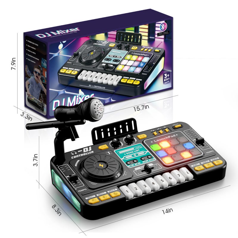 Multifunctional Bluetooth DJ player simulation can play children's beginner musical instruments with microphones educational toys - Image 1