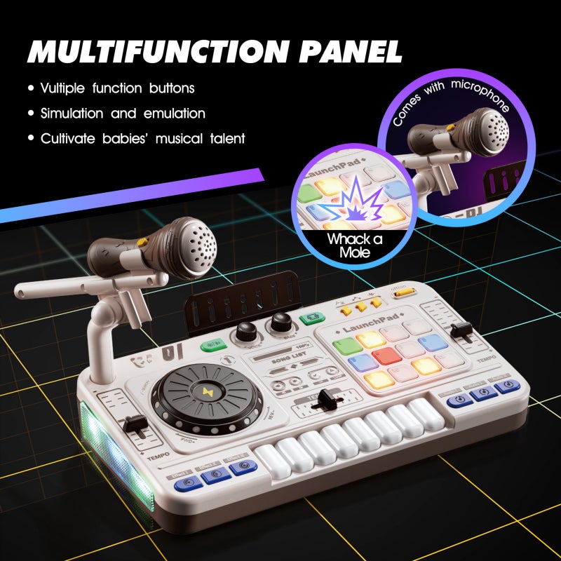 Multifunctional Bluetooth DJ player simulation can play children's beginner musical instruments with microphones educational toys - Image 2