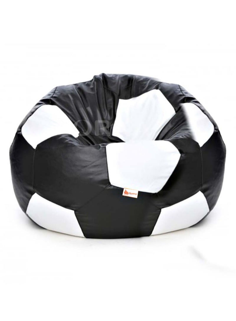 Fluffy Artificial Leather Classic Black White Football Sports Bean Bag XXXL - Image 3