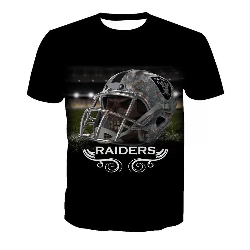 Men's Fashion Casual T-shirt Digital Printing Rugby Round Neck Short Sleeve - Image 3