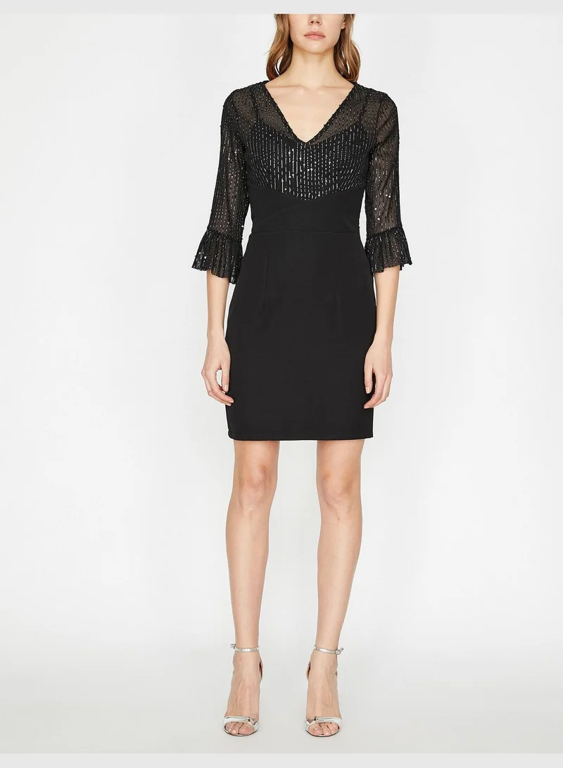 KOTON Embellished Sleeve Dress