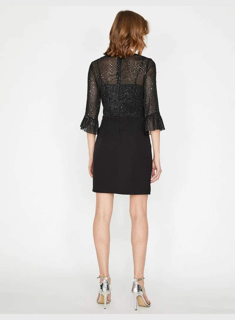 KOTON Embellished Sleeve Dress