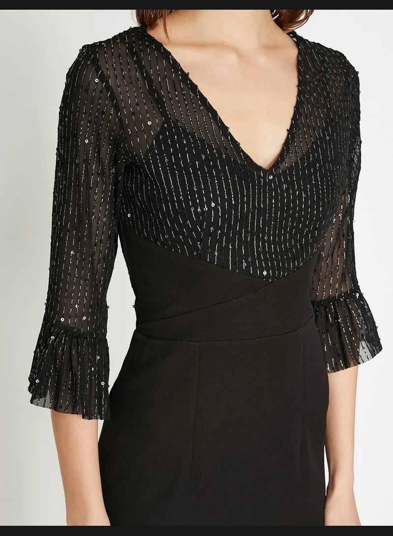 KOTON Embellished Sleeve Dress