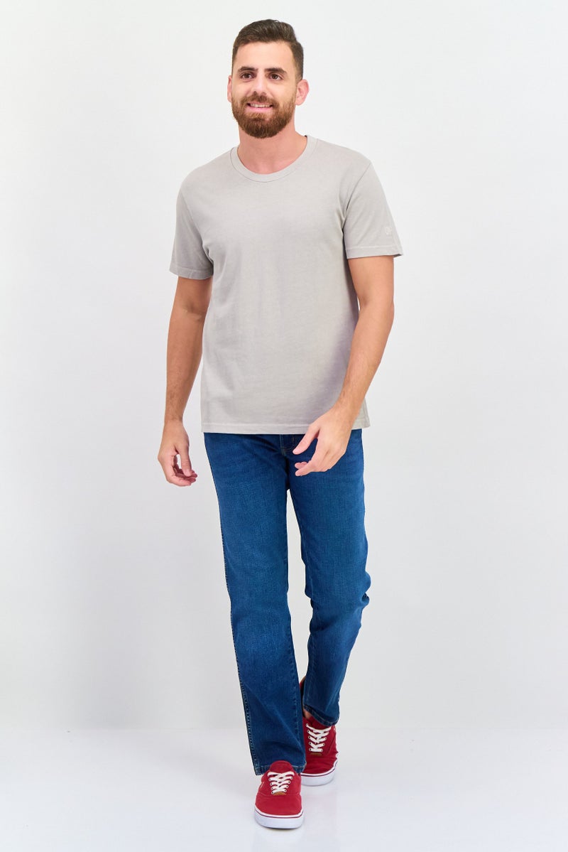Original Paperbacks Men Crew Neck Short Sleeve Embroidered Logo T-Shirt, Grey - Image 4