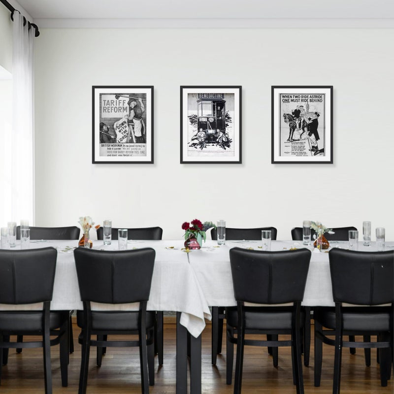 Picrit 14x18 Picture Frame 3 Pack, Black Poster Frame, Display Poster 12 x 16 with Mat or 14 x 18 without Mat for Horizontal or Vertical Wall Mounting - Image 4