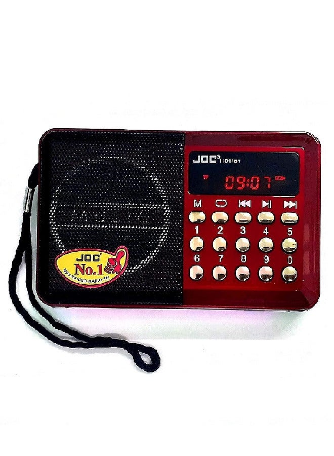 جوك راديو عالي مزود بفتحات كارت ميموري وUSB  أحمر - Image 1