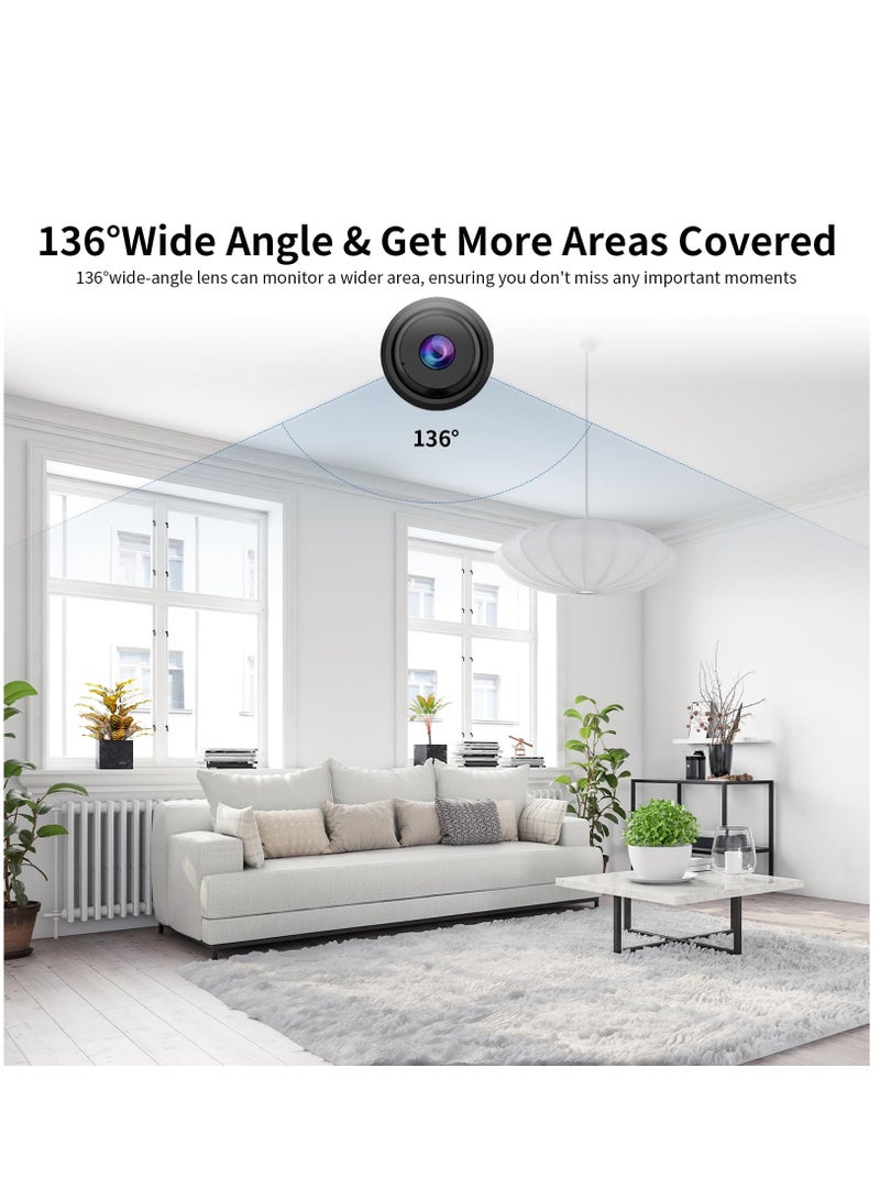 Excefore Tiny WiFi Camera for Home Security 1Pcs, Portable Battery Operated Camera with IR Night Vision, Human Detection, 136° Wide Angle, Baby Monitor Small Motion Activated Camera  - Image 5