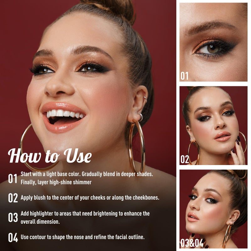 UCANBE Eyeshadow Makeup Palette, 36 Color Matte Shimmer Glitter Eye Shadow Highlighter Contour Blush Powder, High Pigmented Long Lasting Waterproof Pallet for Weddings, Celebrations & Daily Use - Image 5