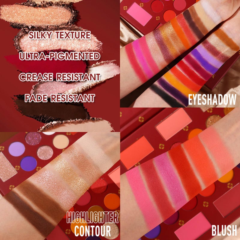 UCANBE Eyeshadow Makeup Palette, 36 Color Matte Shimmer Glitter Eye Shadow Highlighter Contour Blush Powder, High Pigmented Long Lasting Waterproof Pallet for Weddings, Celebrations & Daily Use - Image 3