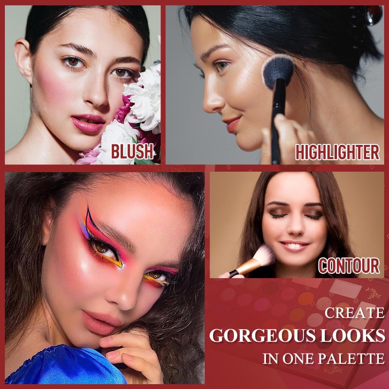 UCANBE Eyeshadow Makeup Palette, 36 Color Matte Shimmer Glitter Eye Shadow Highlighter Contour Blush Powder, High Pigmented Long Lasting Waterproof Pallet for Weddings, Celebrations & Daily Use - Image 4