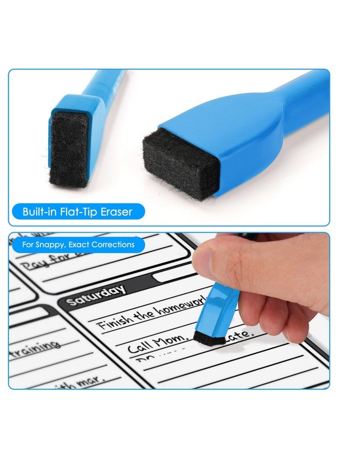 maxtek Magnetic Whiteboard Markers - 12 Count Colorful Fine Tip Dry Erase Markers With Eraser For Kids, Low Odor Thin Markers For Calendar Boards - Image 4