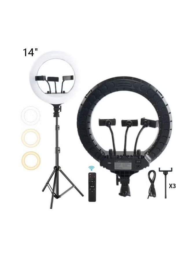 ACLIX Ring Light With Photography Tripod Stand And Remote Control for tiktok snapchat youtube online streaming 14-inch Big Selfie light RL-14 Black - Image 4