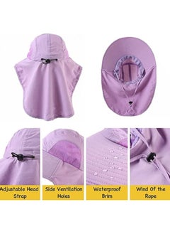 Vitacelli Sun Hat for Men/Women, Waterproof Wide Brim Bucket Hat UV Protection Boonie Hat for Fishing Hiking Garden Beach PURPLE  - Image 2