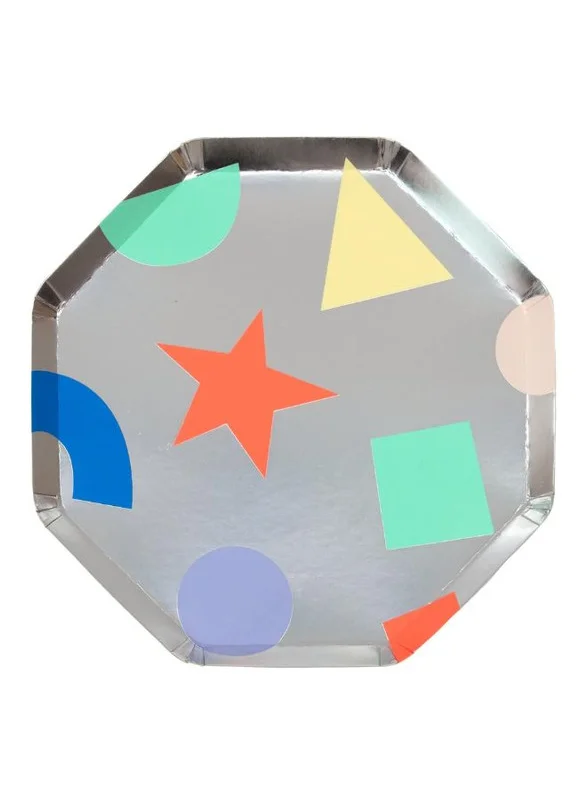 Meri Meri Silver Geometric Cocktail Plates