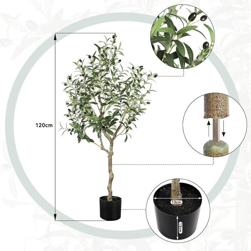 FOX & FERN 120cm Atificial Olive Tree Plant with Pot | Big Ornamental Plant for Interior/Home/Office Decor/Auditoriums/Entertainment Venues/Hotels (GAJW3486) - Image 3