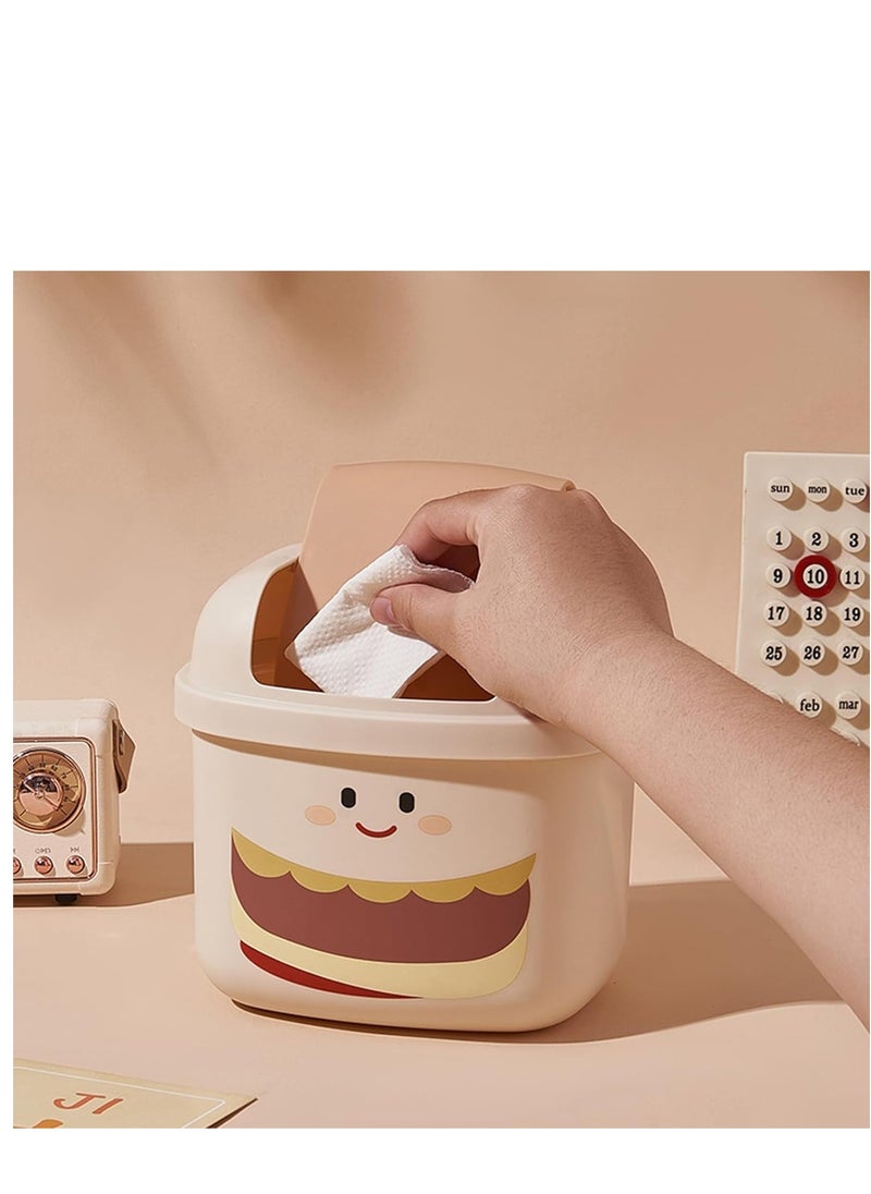 Generic Mini Trash Can with Lid Removable Small Garbage Can Tiny Plastic Trash Bin Swing Lid Countertop Wastebasket Counter Garbage Lint Bin for Bathroom Office Kitchen Desk Coffee Table Vanity Top  - Image 2