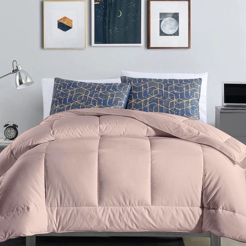 Razzai MammaYo Razzai Down Alternative Soft Quilted 300 GSM All Weather Comforter (90" x 90" Inches/228cm x 228cm) - Queen Size Comforters|Peach| TC - 400 - Image 1