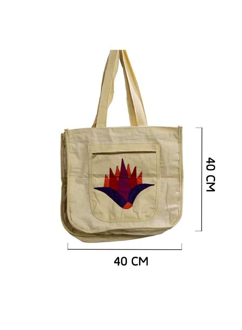 Egypt Antiques Handmade lotus flower shoulder bag, 100% Egyptian cotton  - Image 3
