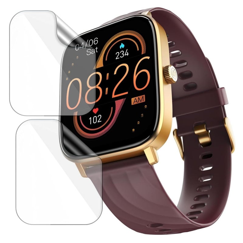 HELLOSCREEN 2 Pack | Smartwatch Screen Protector Guard for Noise Quad Call | 1.81 inch | Flexible TPU Film, 9H Scratch Resistant, Bubble Free - Not a Tempered Glass - Image 1