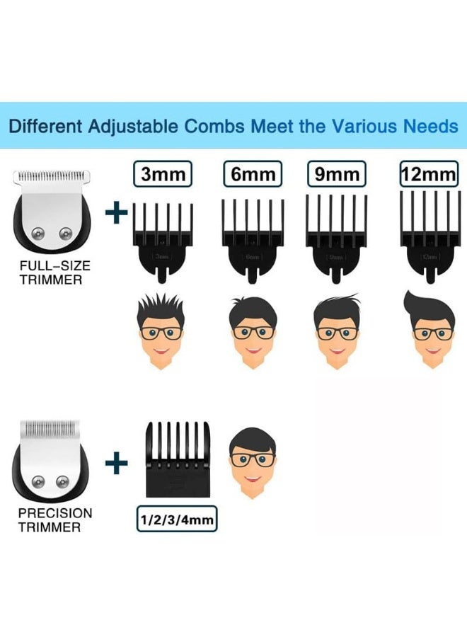 SKY-TOUCH Beard Trimmer & Hair Clipper for Men, 13-Piece All-in-One Grooming Kit, Electric Shaver, Nose & Ear Trimmer, Rechargeable Cord/Cordless Haircutting Set with Storage Base Gifts for Men(Black) - Image 5