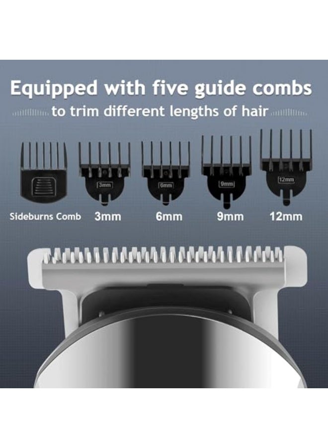 SKY-TOUCH Beard Trimmer & Hair Clipper for Men, 13-Piece All-in-One Grooming Kit, Electric Shaver, Nose & Ear Trimmer, Rechargeable Cord/Cordless Haircutting Set with Storage Base Gifts for Men(Black) - Image 3