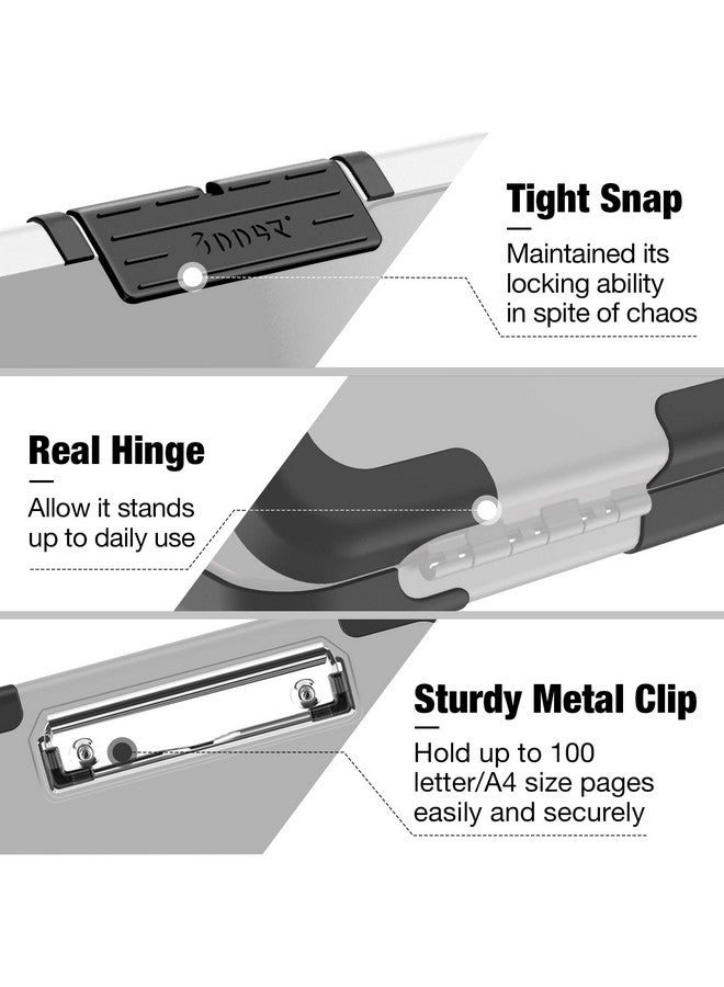 Sooez Reinforced Clipboard with Storage, Internal Pen Pouch Included, Heavy Duty Plastic Clip Boards 8.5x11”, High Capacity Storage Clipboards Organizer Box Case for Contractor Trucker Office Supplies - Image 3