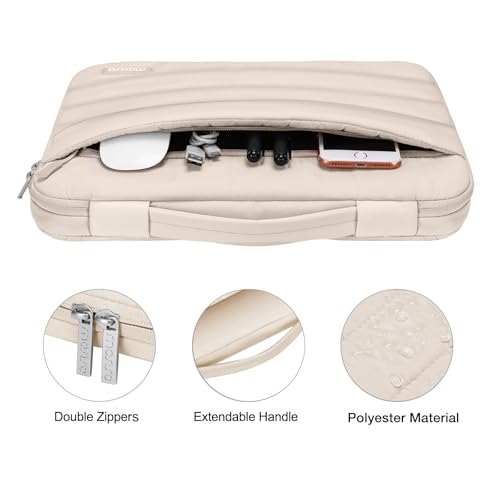 MOSISO Compatible with MacBook Air 13 inch Case 2025 2024 2023 2022 M4 A3240 M3 A3113 M2 A2681, Hard Case&Puffy Bag&Keyboard Cover&Webcam Cover&Screen Film for MacBook Air 13.6 inch Case, Sand - Image 4