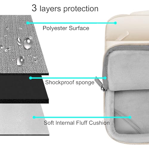 MOSISO Compatible with MacBook Air 13 inch Case 2025 2024 2023 2022 M4 A3240 M3 A3113 M2 A2681, Hard Case&Puffy Bag&Keyboard Cover&Webcam Cover&Screen Film for MacBook Air 13.6 inch Case, Sand - Image 5
