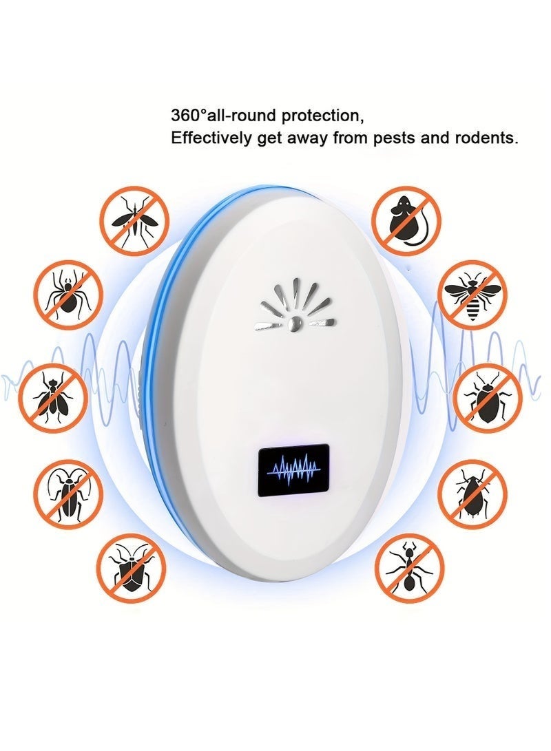 كيلا عبوتان من جهاز طرد الحشرات بالموجات فوق الصوتية، جهاز طارد فئران مطور، جهاز طارد حشرات إلكتروني، مصائد فئران تعمل بالموجات فوق الصوتية للاستخدام الداخلي في المنزل والمستودع والمطبخ، جهاز طارد للعناكب للاستخدام الداخلي في المنزل - Image 2