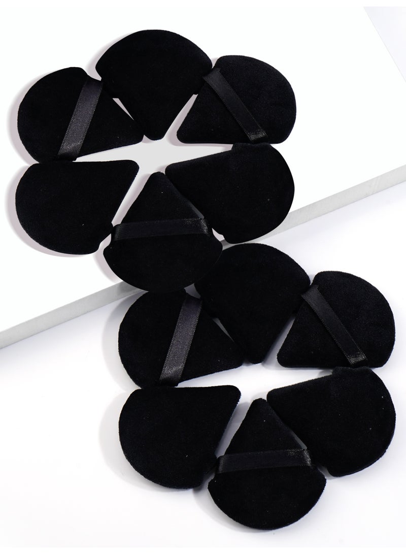 MAANGE طقم إسفنجات مكياج مثلثية مكون من 12 قطعة - إسفنجة أساس ناعمة وقابلة لإعادة الاستخدام للبودرة السائبة، للاستخدام الرطب/الجاف (أسود) - Image 2