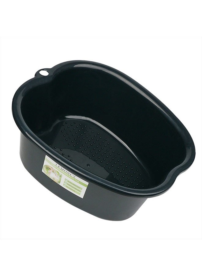 Lemoncy Foot Soaking Tub, Durable Foot Soaking Bath Basin Large Foot Bucket Wash Basin Plastic Foot Tub Convenient Foot Massager Spa for Detox,Toe Nails, and Ankles,Pedicure (Black)  - Image 1