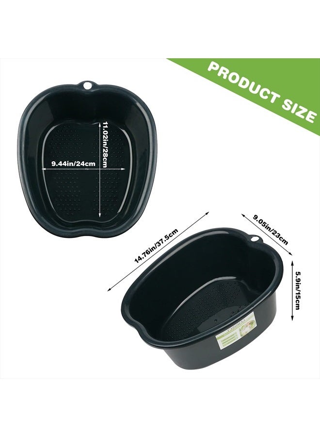 Lemoncy Foot Soaking Tub, Durable Foot Soaking Bath Basin Large Foot Bucket Wash Basin Plastic Foot Tub Convenient Foot Massager Spa for Detox,Toe Nails, and Ankles,Pedicure (Black)  - Image 2