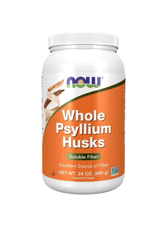 now Supplements, Whole Psyllium Husks, Non-GMO Project Verified, Soluble Fiber, 24-Ounce  - Image 1