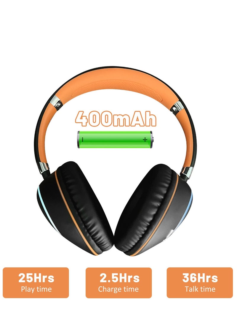 GULFLINK 400mah Bluetooth Wireless Headphones for Teens Adults Black - Image 5