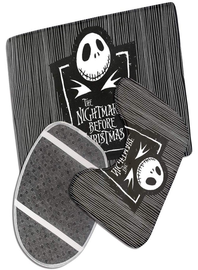 Granbey 3 Piece Super Plush Non-Slip Bath Mat Rug Set Halloween Toilet Carpet Rugs - Image 4