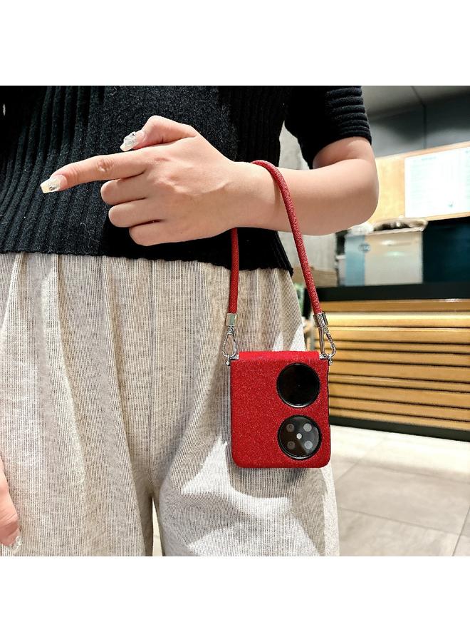 S-TOP Case For Huawei P50 Pocket Comfortable Short Plush Full Coverage Phone Case with Wrist Strap - Image 3