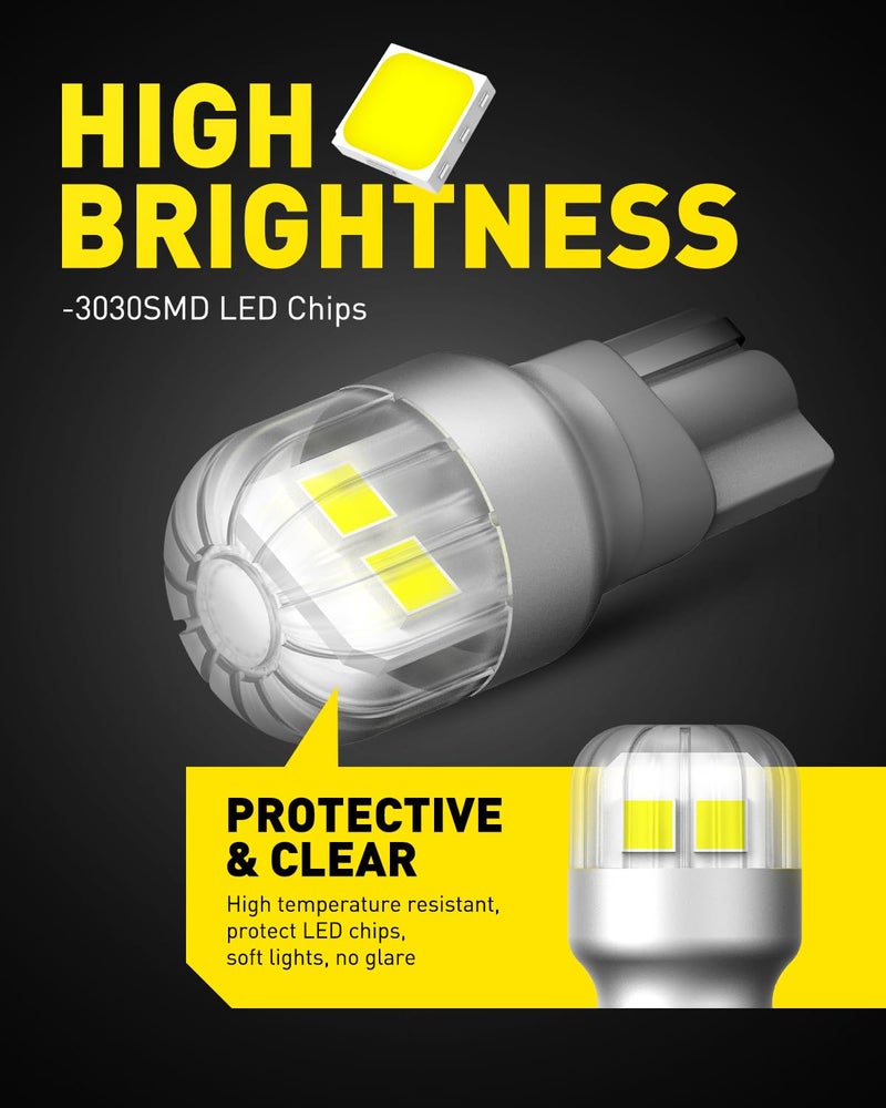 أوكسيتو 921 LED Bulb Reverse Light, 400% Bright 912 T15 6000K White Canbus Error Free W16W 906 904 Backup Replacement Parking Light Assemblies For Car/Trunk, Pack of 2 - Image 2