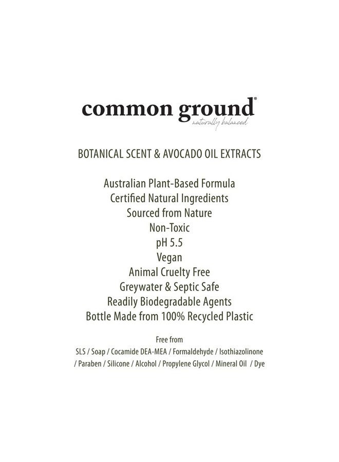 COMMON GROUND All Natural Face Cleanser Wash Paraben & Cruelty Free Normal Oily Dry Sensitive Organic Vegan Plantbased Ph 5.5 Avocado Oil Men Women 8.4 Fl Oz - Image 2