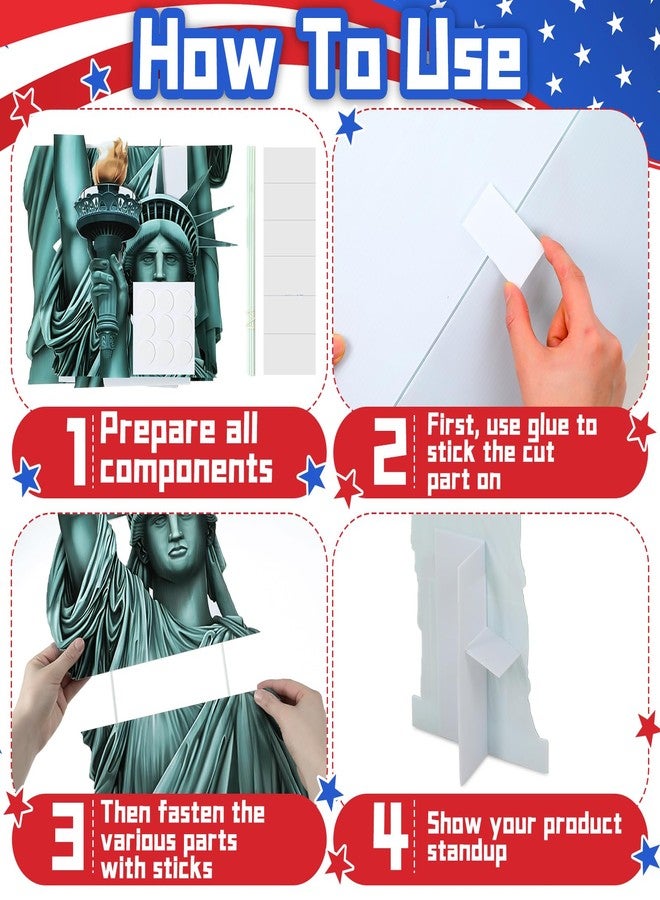 Colingmill 5' H Statue of Liberty Cardboard Stand up Cutout New York City Themed Photo Props Waterproof Life Size Cardboard Cutout for Veterans Day Patriotic Themed Party Decoration - Image 3