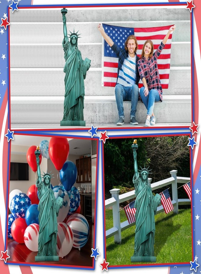 Colingmill 5' H Statue of Liberty Cardboard Stand up Cutout New York City Themed Photo Props Waterproof Life Size Cardboard Cutout for Veterans Day Patriotic Themed Party Decoration - Image 5