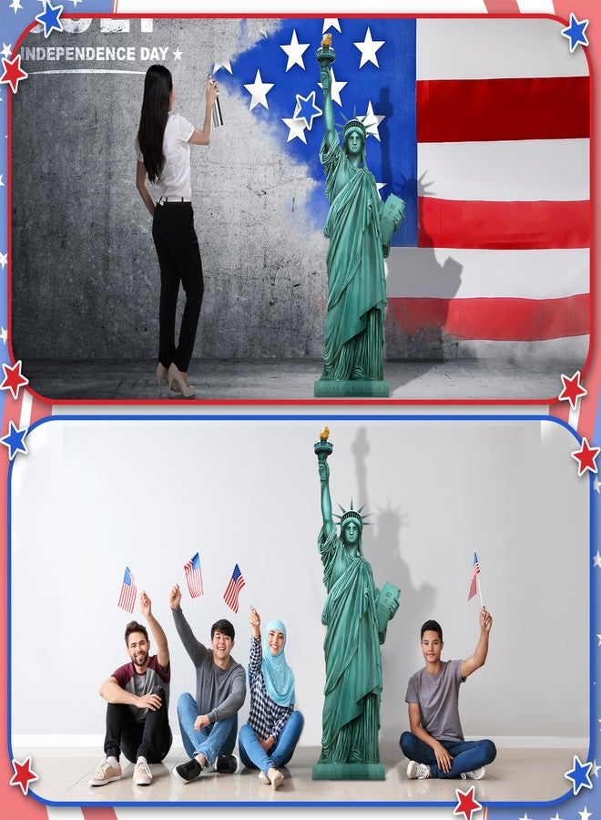 Colingmill 5' H Statue of Liberty Cardboard Stand up Cutout New York City Themed Photo Props Waterproof Life Size Cardboard Cutout for Veterans Day Patriotic Themed Party Decoration - Image 4