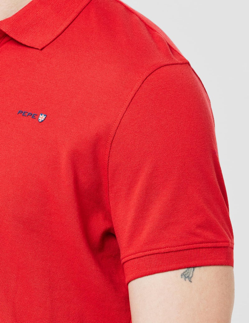 Pepe Jeans Pepe Half Sleeve Regular Fit T-Shirt Red - Image 5