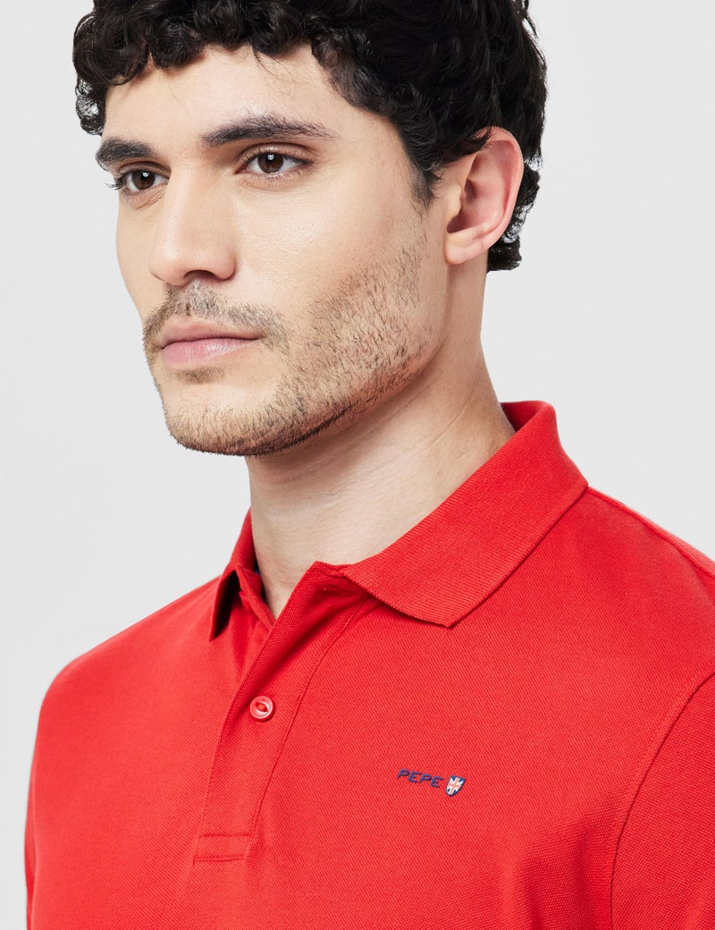 Pepe Jeans Pepe Half Sleeve Regular Fit T-Shirt Red - Image 4
