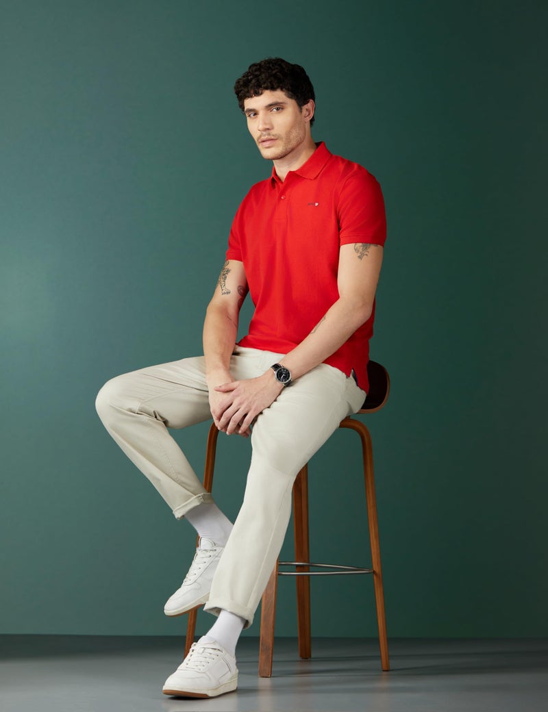 Pepe Jeans Pepe Half Sleeve Regular Fit T-Shirt Red - Image 2